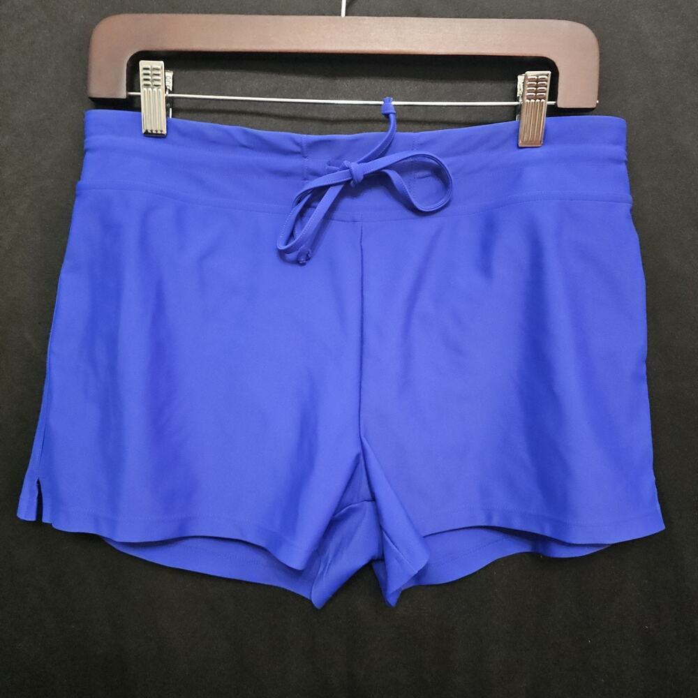 NWT Womens Swim Shorts S Blue Beach Coastal Modest Tropical Resortwear Athletic